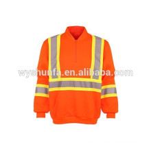 3M High visibility reflective safety fleece wholesale crewneck sweatshirt